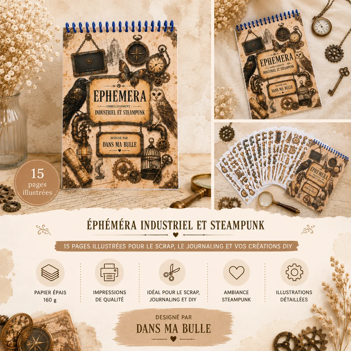 Ephemera embellissements Steam Punk
