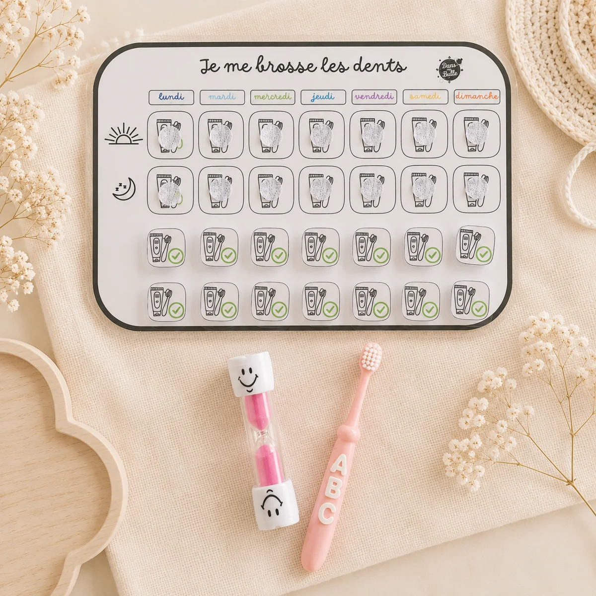 Routine brossage de dent (rose)