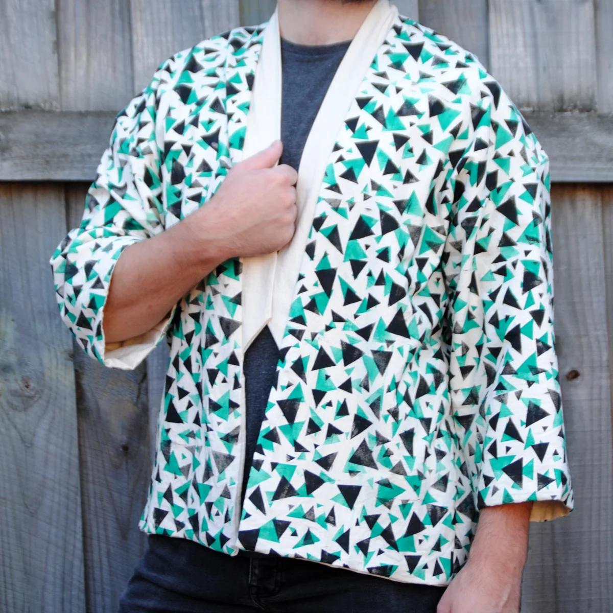 Veste Triangles Fight - Noir&Vert - L