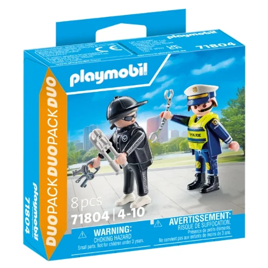 Playmobil Policier et bandit avec menottes