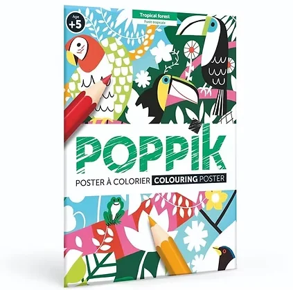 Poster coloriage jungle - Poppik