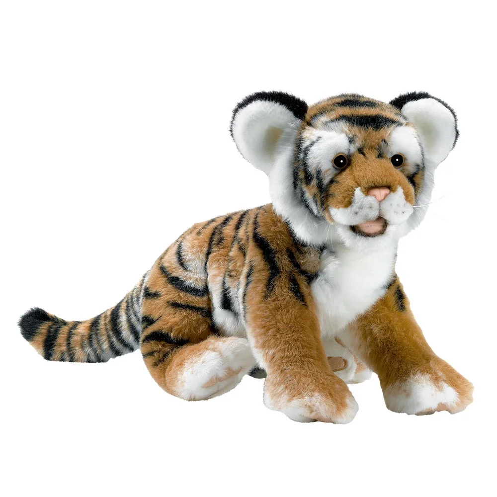 Peluche Tigre brun couché 35cmL - Anima