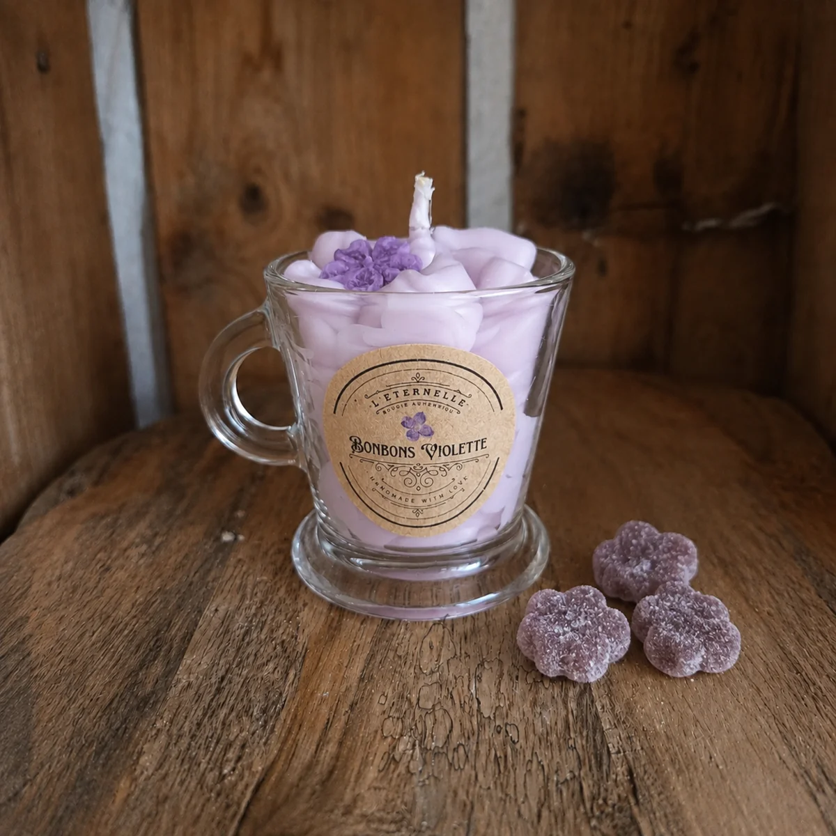Collection GOURMANDE - mini tasse -BONBONS VIOLETTE