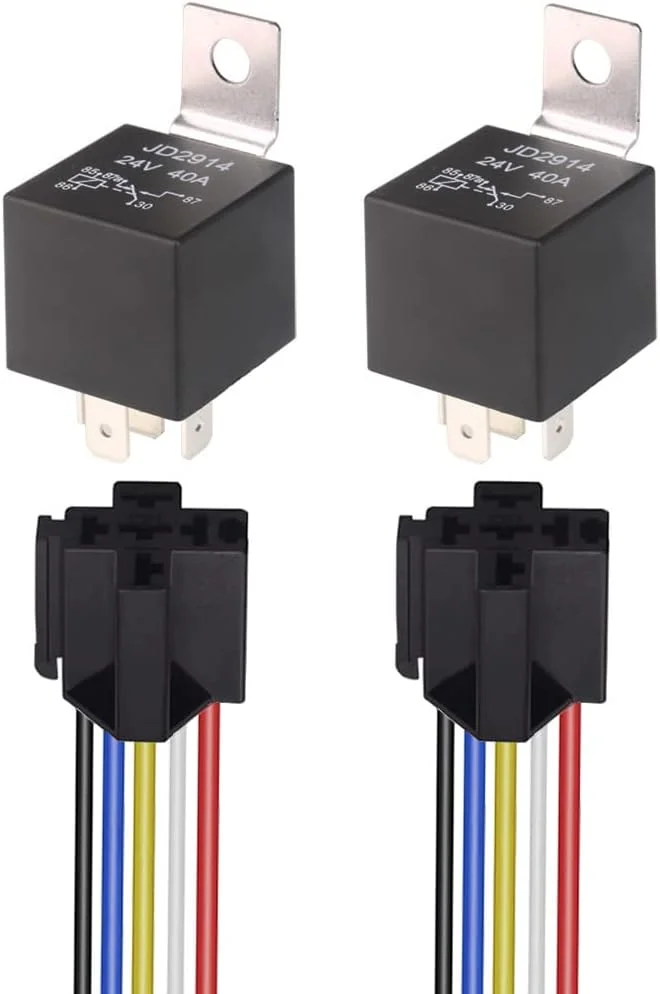Relais de Voiture JD2914 24V 40A 5 Broches SPDT 12 AWG avec Diode Intégrée pour Camion, Camionnette. - photo 2 - broc-land