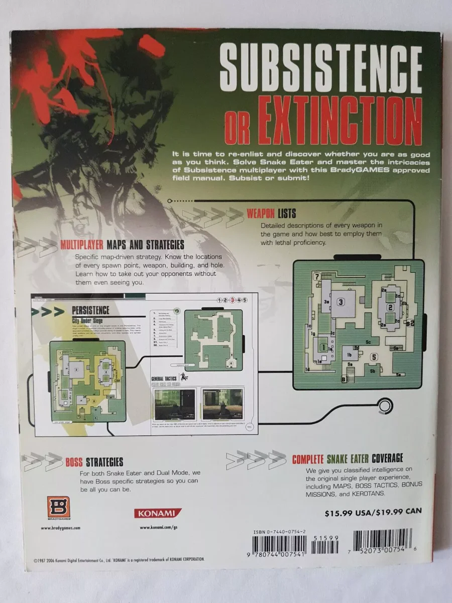 Metal gear solid 3 subsistence edition limitee ps2 + Guide Officiel Konami - photo 10 - broc-land
