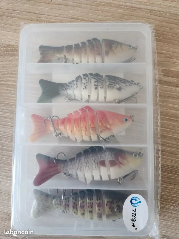 5 leurres pêche multi articulé - photo 2 - broc-land