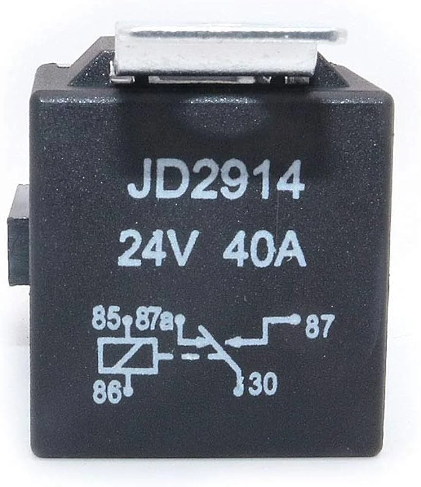 Relais de Voiture JD2914 24V 40A 5 Broches SPDT 12 AWG avec Diode Intégrée pour Camion, Camionnette.