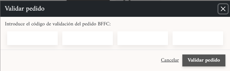Validación de la retirada