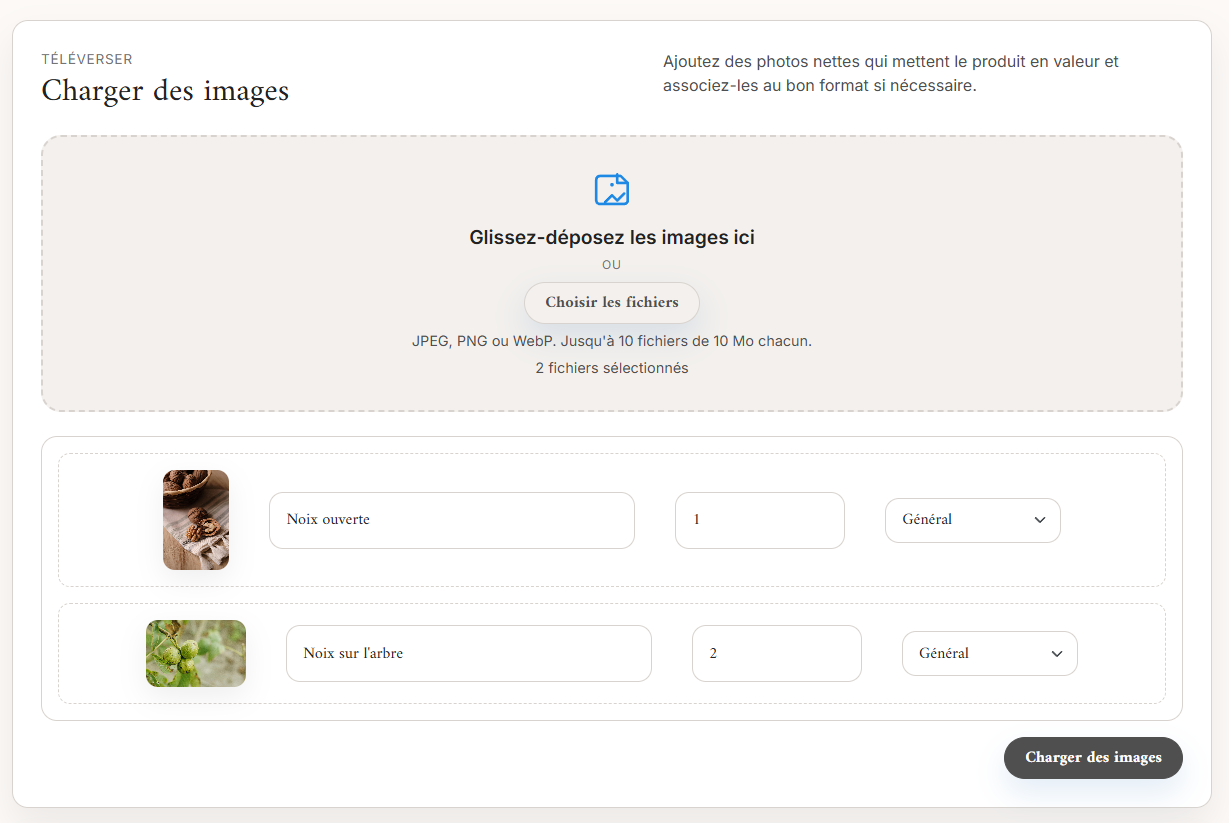 Images de produit